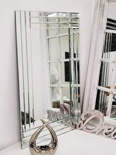 Wall Mirror Bevelled Triple Edge Mirror Strips Frameless 60x80cm