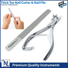 Moon Shape Cuticle Pusher & Diamond Deb Nail File Professional Manicure Pedicure