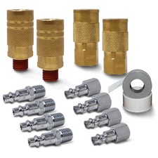 Quick Connect Air Hose Fittings Industrial Coupler  Plug Kit 1/4" NPT