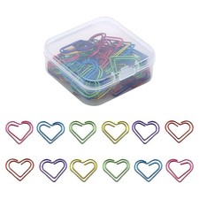 50 Pcs Metal Heart Shape Paper Clips Funny Cute Paperclips Small Bookmark Cli...