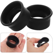 2 Pcs Microscope Eyepiece Cover Rubber Protector Binoculars Parts