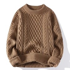 New Men's Knit Sweater, Casual Warm Pullover, Streetwear Fashion Winter Style