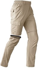Mens Hiking Convertible Pants Waterproof Lightweight Quick Dry Zip Off Fishin...