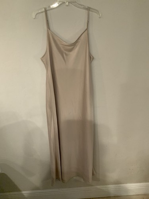 #ad #ad Cupcakes and Cashmere Full Slip Dress XL Beige Solid Adjustable Straps no flaw $45.00