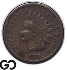 1873 Indian Head Cent Penny, Open "3", Choice Fine++