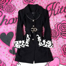 Oneyear Leopard Faux Fur Belted Coat - Y2K Vintage Japan