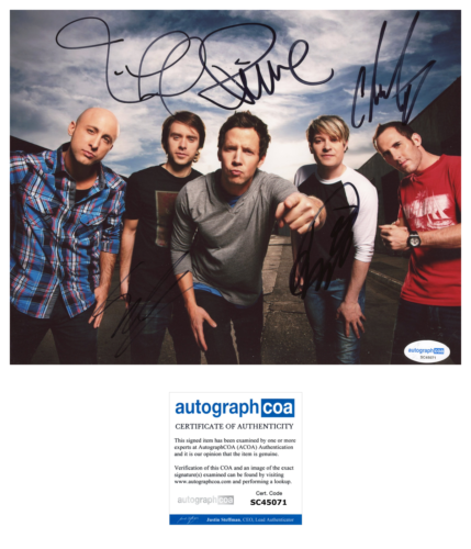 Simple Plan signed photo 8x10 proof ACOA autographed full band RACC - Picture 1 of 8