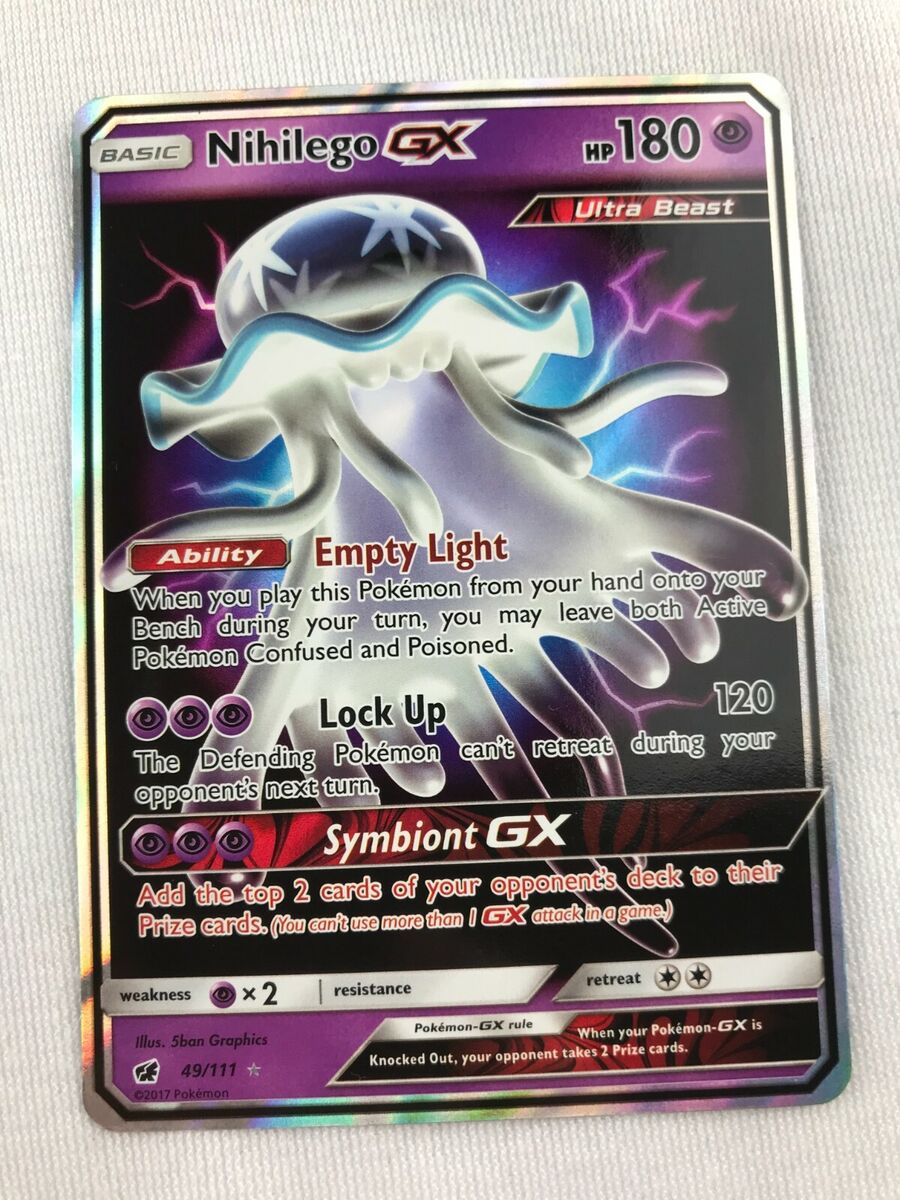 Nihilego Basic HP 180 Ultra Beast Pokemon Card 2017 Empty Light Lock Up