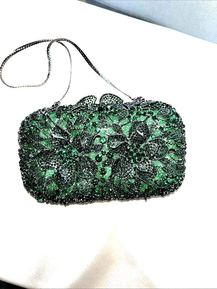BLUTCH DE NOCHE JOYA Cristales Verdes CÁSCARA DURA - Correa de Cadena - Boutique De FGG