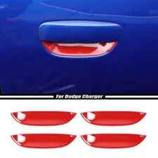 Fit for 2011-2023 Dodge Charger ABS Red Exterior Door Handle Bowl Cover Trim 4P