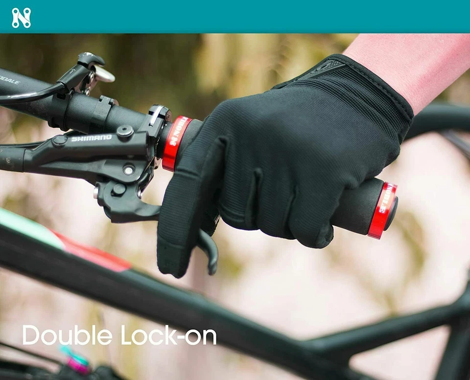 ATV Lock On Grips | MTB Lock-On Handlebar Grips - Red and Black - Image 2 of 4