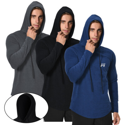 2-piece long sleeve shirt sweatshirt sweater Henley basic men's plain colors
