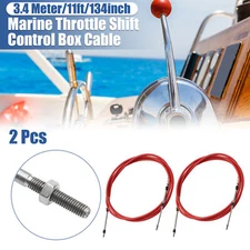 2pcs 11ft 3.4 Meter 134inch Marine Throttle Shift Remote Control Box Cable
