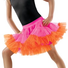 NEW Weissman Pink Orange Petticoat Dance Skate Girls Tutu 3479-P XSC MC LC XLC