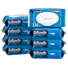 Cottonelle FreshFeel Flushable Wet Wipes for Adults and Kids, 8 Flip-Top Packs