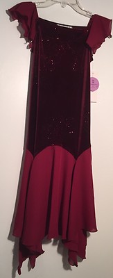 Girls Just Kidding (Dillards)Burgundy Floral Glitter Sleeveless Long Dress  Sz10 | eBay