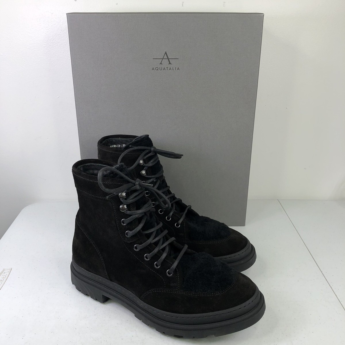 AQUATALIA Men’s Tristian Suede Leather Shearling Lace Up Weatherproof Boots Aquatalia Men main image 4