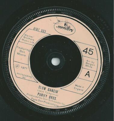 Purify Bros Slow Dancin 1970's Vintage Vinyl record 45 rpm 1st pressing