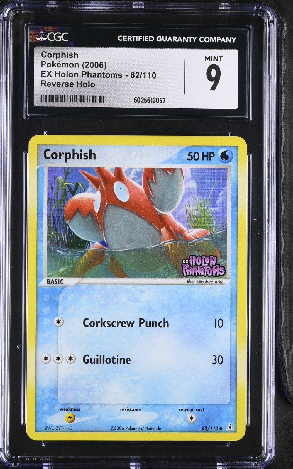 CGC 9 Corphish Reverse Holo 62/110 EX Holon Phantoms 2006 Pokemon Card