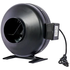 6'' 412 CFM Inline Duct Fan Air Circulation Vent Blower for Hydroponics Kitchens