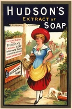 Hundsons  Soap 02 Ad 11 x 17  Giclee Reproduction Print Premium Matte Paper