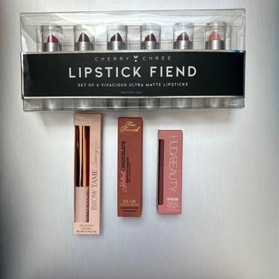 NWIB LIPSTICK SET/HUDA BEAUTY LIP BLUSH/TWO FACED EYE SHADOW / BROW SETTING GEL
