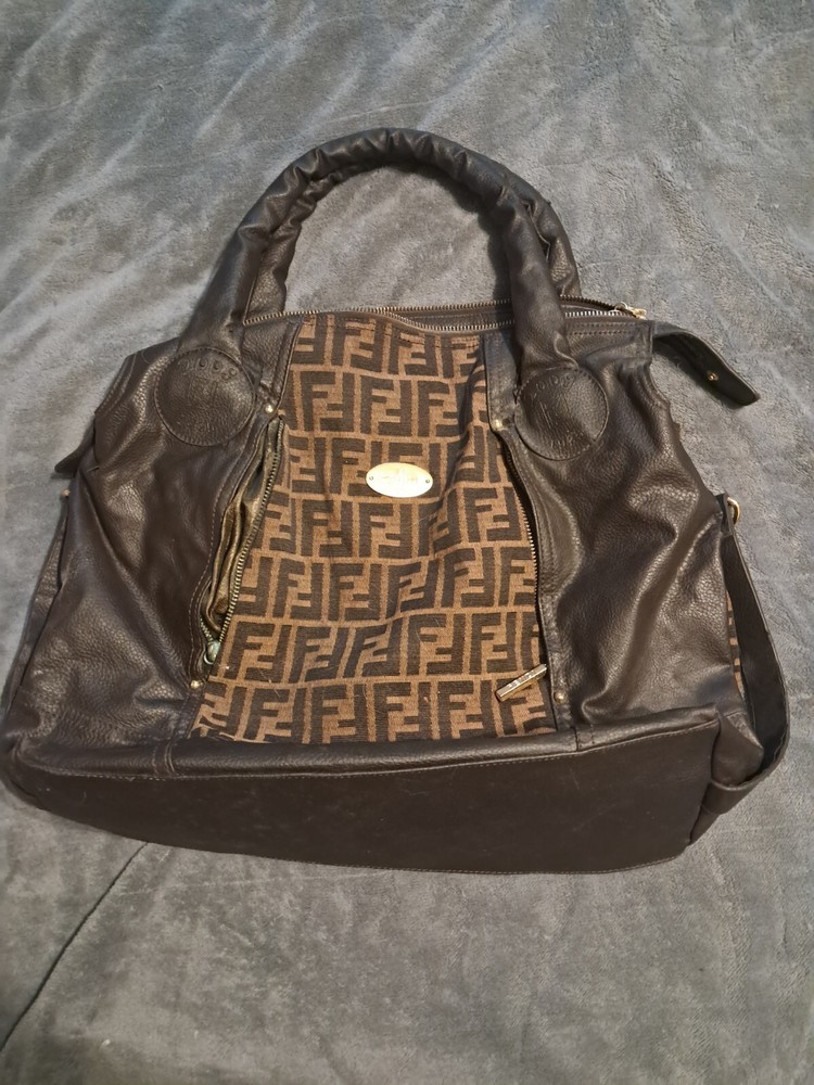 Fendi Zumba pattern double handle womens shoulder bag