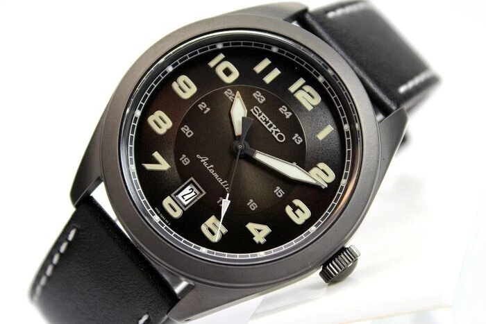SEIKO NEO Sports SRPC89 Herren Armbanduhr Automatik Echtlederband Schwarz