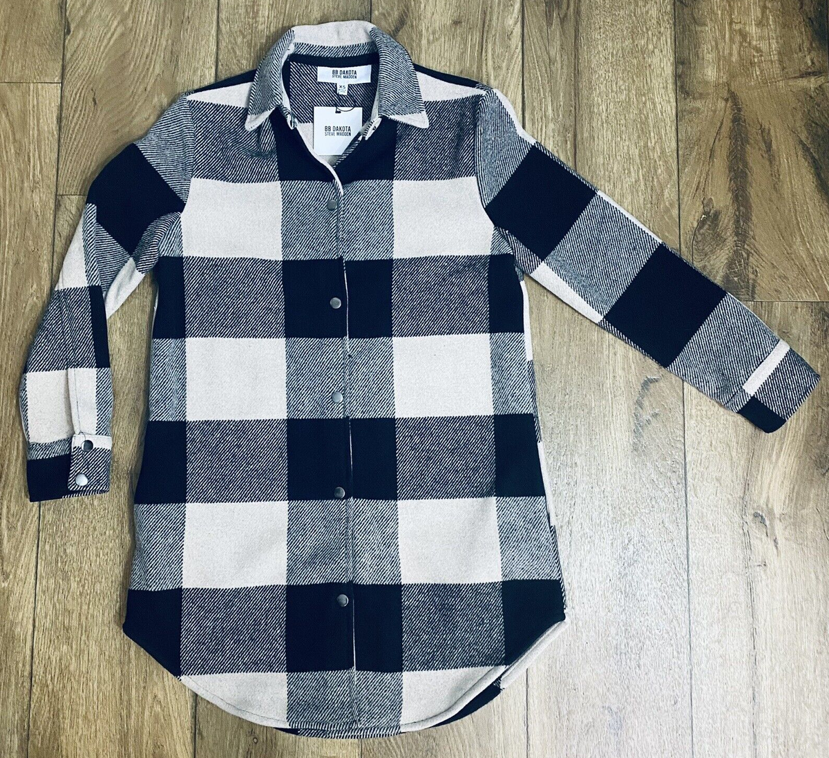 BB DAKOTA Steve Madden Women's XS Eldridge Buffalo Plaid Flannel