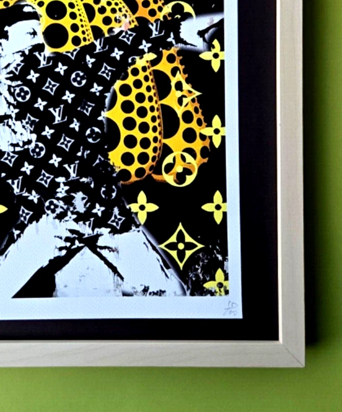 DEATH NYC Firmado a Mano GRAN Impresión Enmarcada 16x20 pulgadas Certificado de Autenticidad Banksy & Yayoi Kusama & Foto 4 de 4