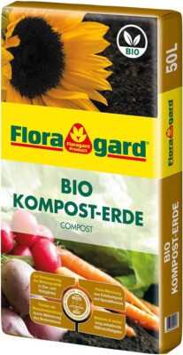 1 x 50L Floragard Bio Kompost - Erde, Komposterde, Pflanzerde, Gartenerde