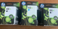 Genuine HP 88XL Printer Black  Cyan Ink Cartridges, New Sealed, 2014, Bundle