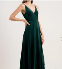 BHLDN Jenny Yoo Andi Wrap Velvet Dress sz 8 Green