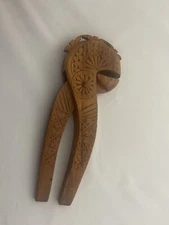 VTG Yugoslavia Wooden Nutcracker Handheld Beautifully Carved Functional Art Wood