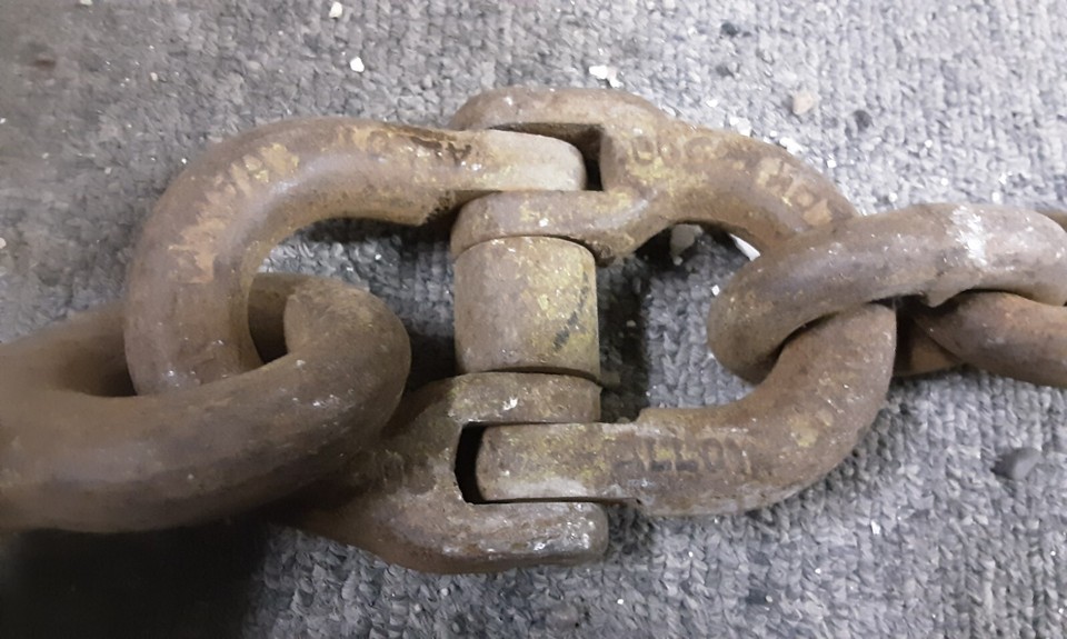 Double 9 Feet Chain Sling Logging Rigging 1 inch Loop end. 1/2 Links ...