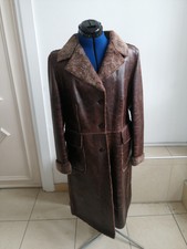 Women's Real Double Face Sheepskin Ladies Long Coat Jacket Winter Wear Size 12