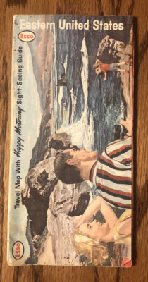 1963 Esso Road Map: Eastern United States Travel Map