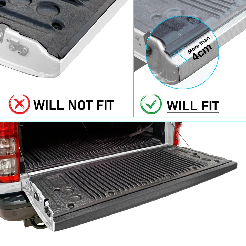 4 PIEZAS Cubierta protectora de puerta trasera Tapas de riel de cama para Ford Ranger 2012-2022 Wildtrak - Imagen 3 de 4