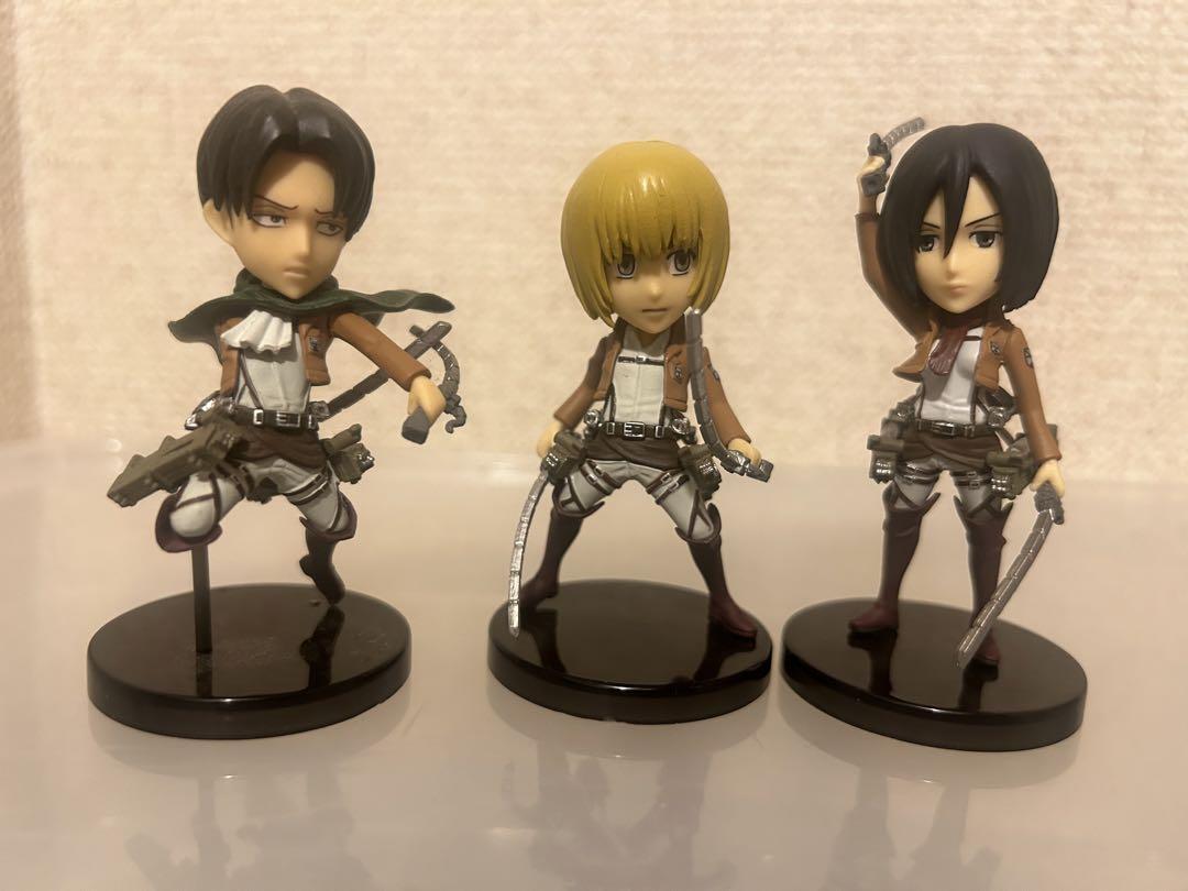 Attack on Titan Figure Levi Armin Mikasa 3 figures Anime Goods From Japan
