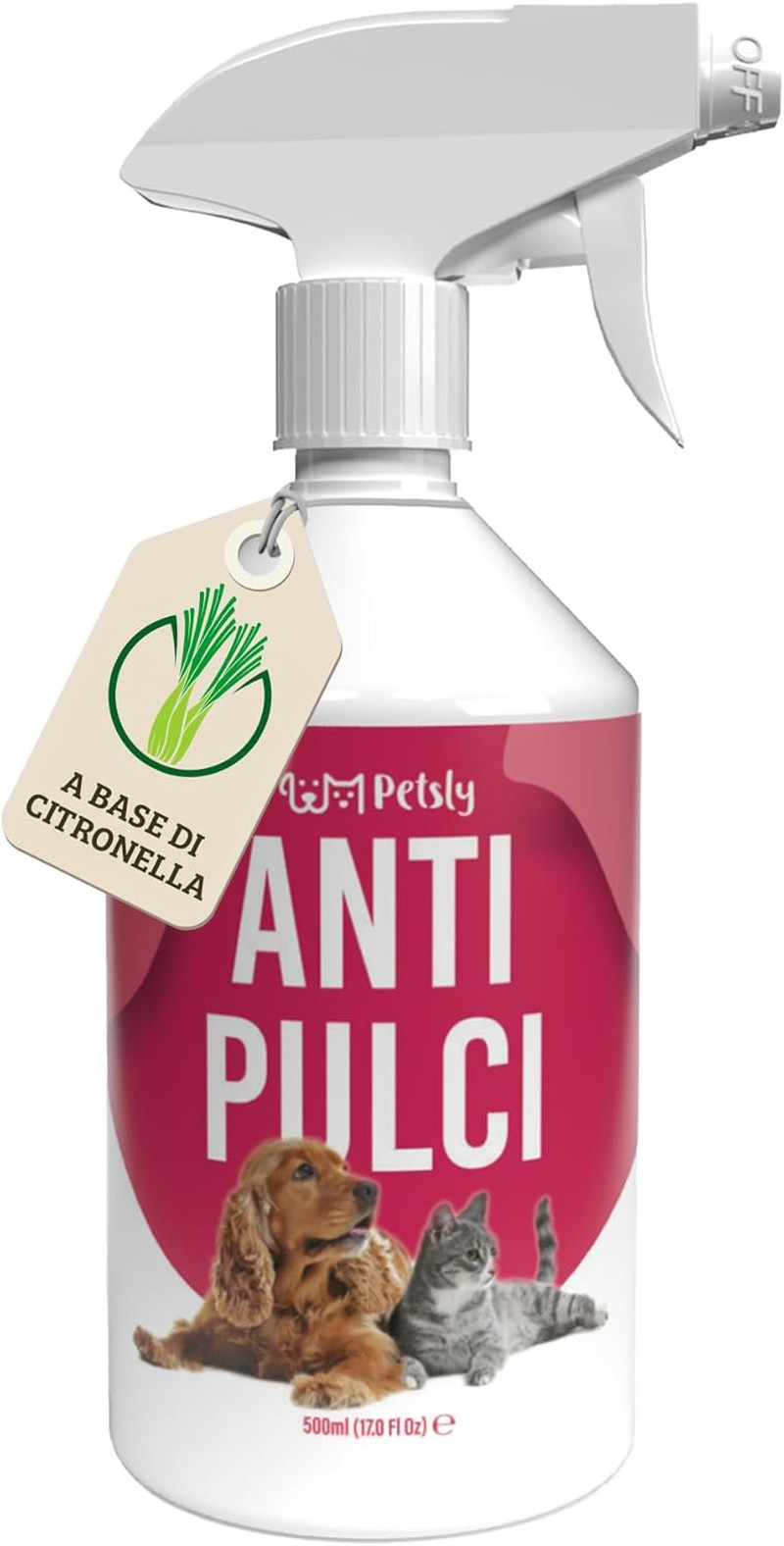 Spray Antipulci Gatto E Cane - 500Ml - Non Macchia - Spray Antipulci per Ambient - 1