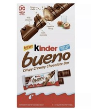 Kinder Bueno Milk Chocolate  Hazelnut Cream Candy Bar - 20 Packs , 2 Bars/ Pack