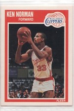 1989-90 Fleer Basketball Card #72 Ken Norman - Los Angeles Clippers - Set Break