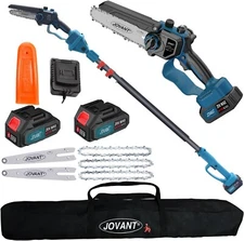 Cordless Pole Saw, Brushless Mini Chainsaw with Pole w/ 2 Pack 20V 4Ah Batteries