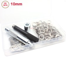 Eyelet Punch Die Tool Kits + 100 Eyelets Grommet Washer For Leather Craft Banner