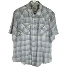 Vintage Levi Strauss Co Plaid Western Cowboy Pearl Snap Shirt Mens Size Large