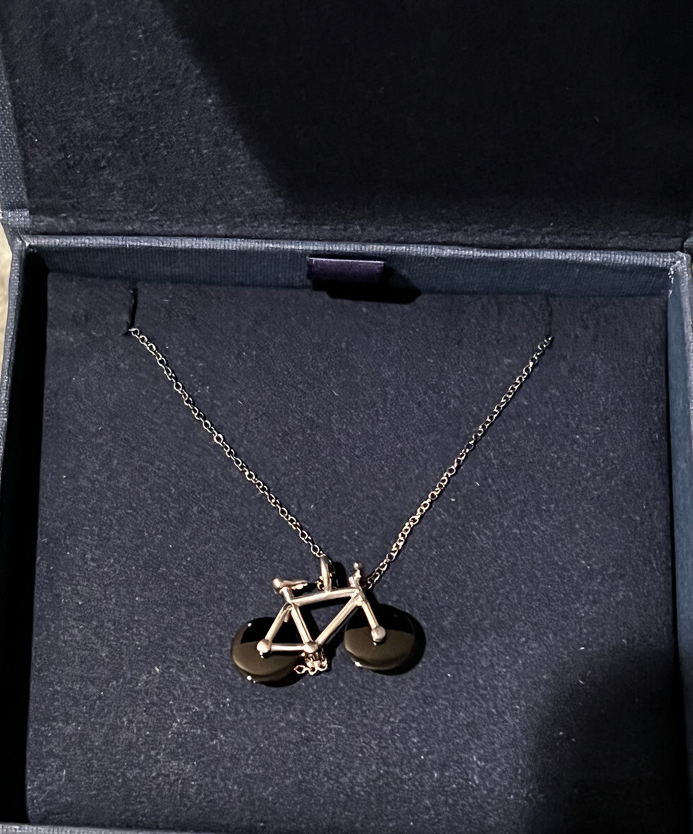 SHINOLA Detroit Sterling Silver Bike Pendant Necklace Runwell