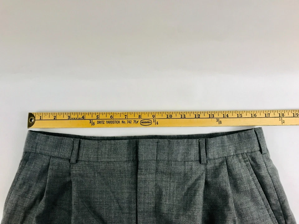 Pantalones de vestir Lands' End, para mujer talla 33, gris, 100 % lana, pierna recta Foto 3 de 4