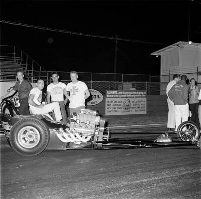 Lions Drag Strip Top Gas Eliminator winner Fred Lear RACING OLD PHOTO