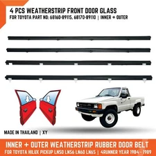 Inner Outer Weatherstrip FR Door Glass FIT Toyota Pickup LN56 LN65 4Runner 84-89