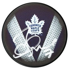Gary Roberts Autographed Toronto Maple Leafs Stitch Puck NO TARIFFS
